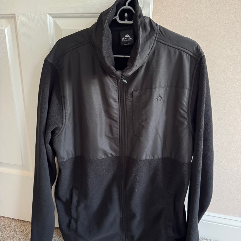 Black Men's Fleece Jacket (Snozu)